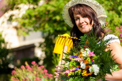 Low-carbon van used for sustainable gardening services in Hampton Hill