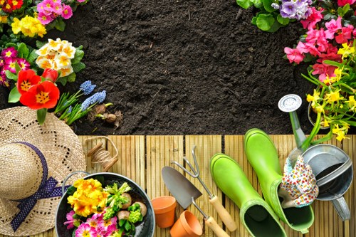 Eco-friendly garden waste separation and recycling activity in a local setting