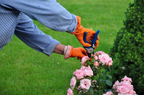 Hard landscaping features in a Hampton Hill outdoor space